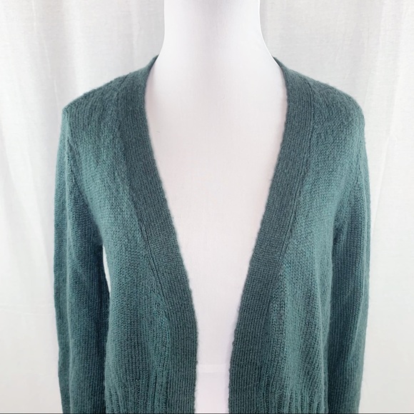 Mudd green open front embroidered floral cardigan - Picture 3 of 13